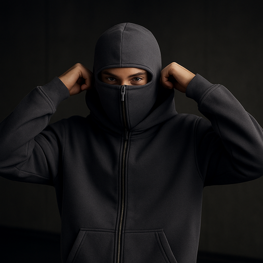MaskedHoodi™ Full Face Zip Hoodie – Viral Streetwear Balaclava